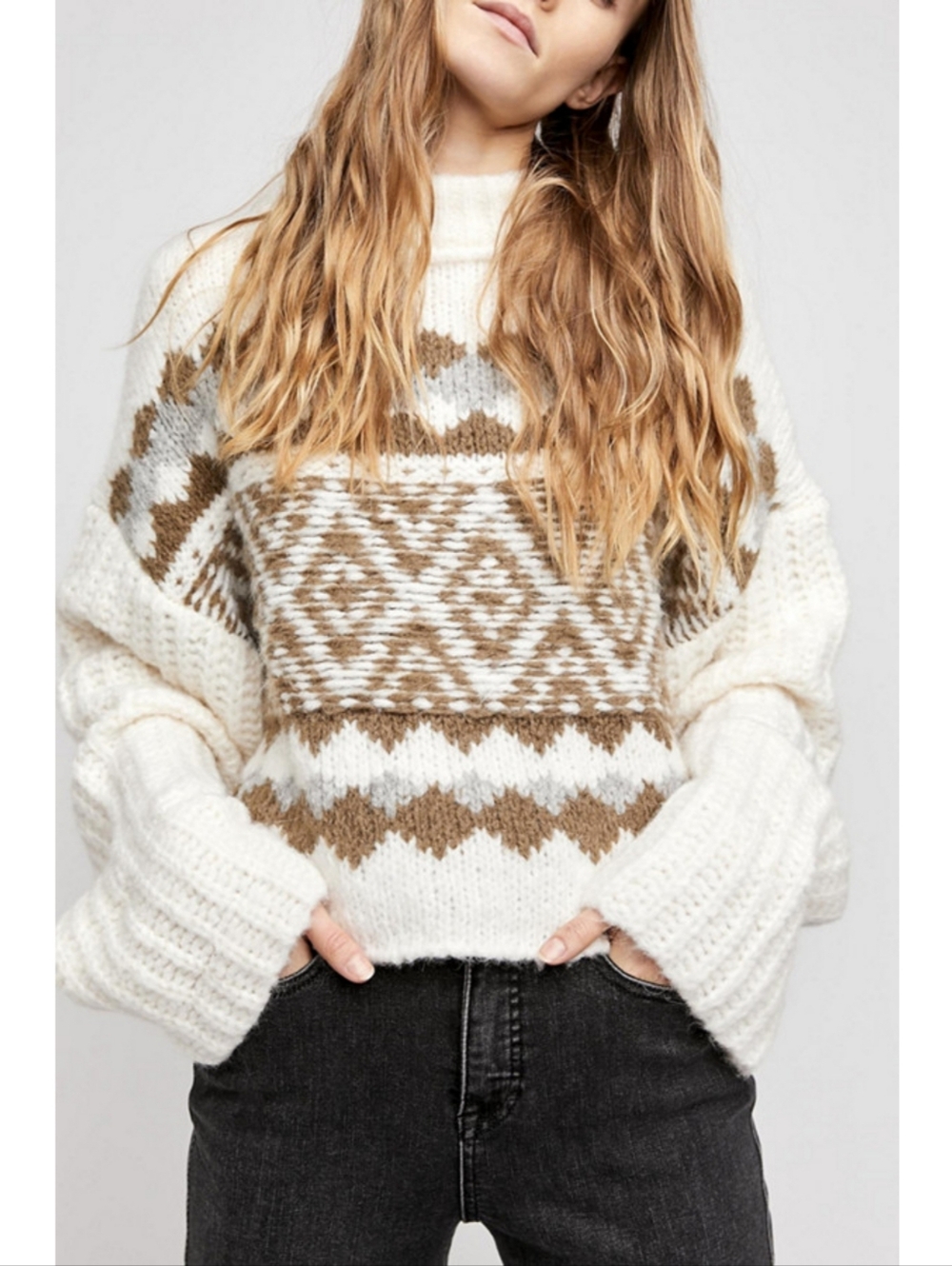 Free People Alpine Pullover Sweater In Ivory Women's
